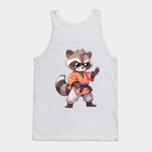 Kawaii Style Karate Master Raccoon Tank Top